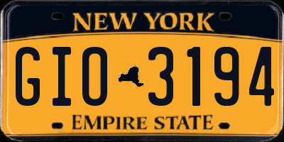 NY license plate GIO3194