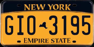 NY license plate GIO3195