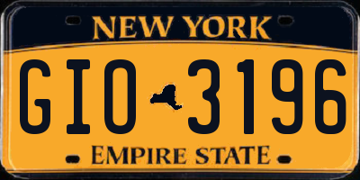 NY license plate GIO3196