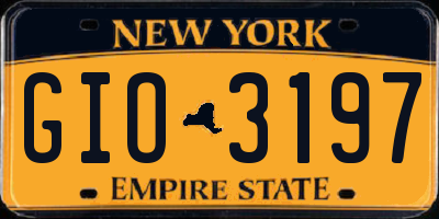 NY license plate GIO3197