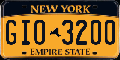 NY license plate GIO3200
