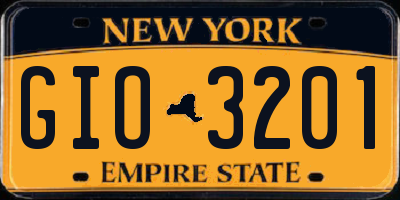 NY license plate GIO3201