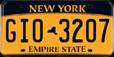 NY license plate GIO3207