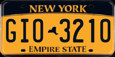 NY license plate GIO3210