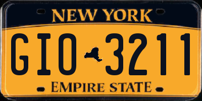 NY license plate GIO3211