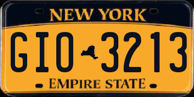 NY license plate GIO3213