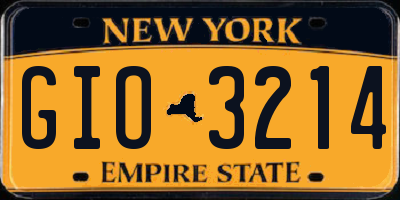 NY license plate GIO3214