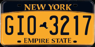 NY license plate GIO3217