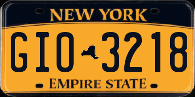 NY license plate GIO3218