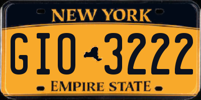 NY license plate GIO3222