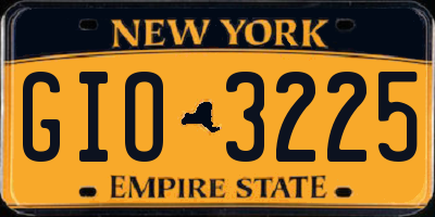 NY license plate GIO3225