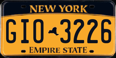 NY license plate GIO3226