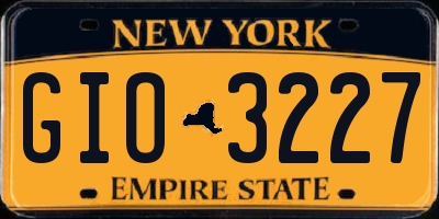 NY license plate GIO3227