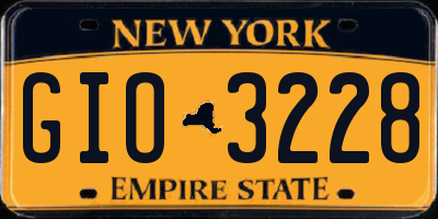 NY license plate GIO3228