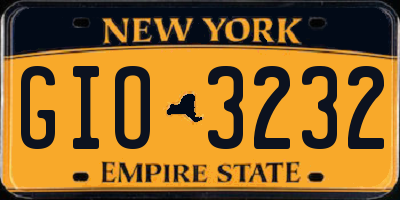 NY license plate GIO3232