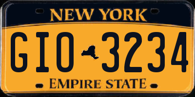 NY license plate GIO3234
