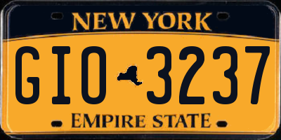 NY license plate GIO3237