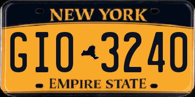 NY license plate GIO3240