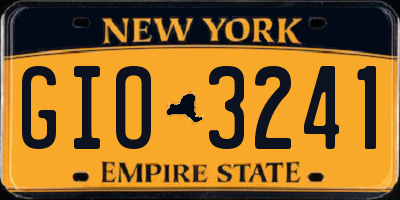 NY license plate GIO3241