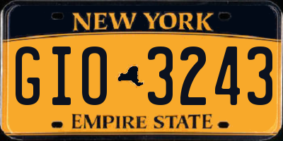NY license plate GIO3243
