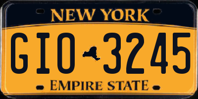 NY license plate GIO3245