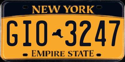 NY license plate GIO3247