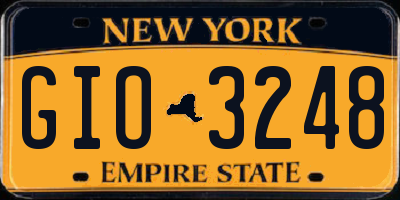 NY license plate GIO3248