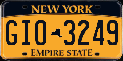 NY license plate GIO3249