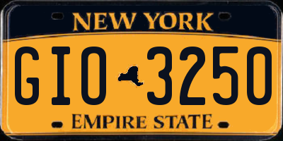 NY license plate GIO3250