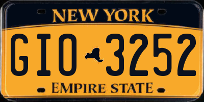 NY license plate GIO3252