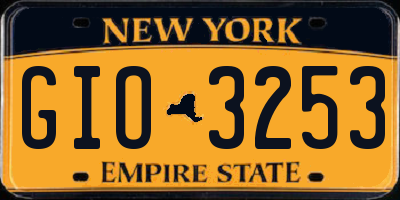 NY license plate GIO3253