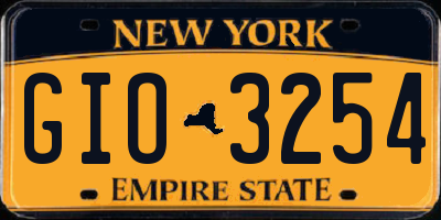NY license plate GIO3254