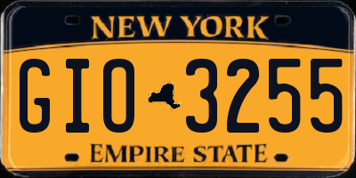 NY license plate GIO3255