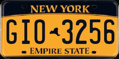 NY license plate GIO3256