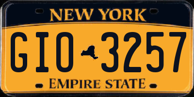 NY license plate GIO3257