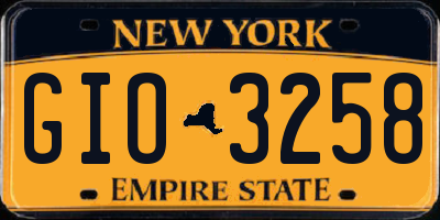 NY license plate GIO3258