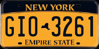 NY license plate GIO3261