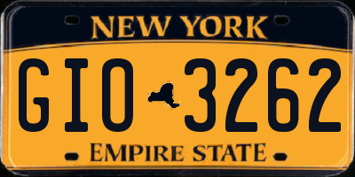NY license plate GIO3262