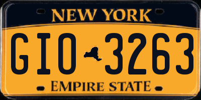 NY license plate GIO3263
