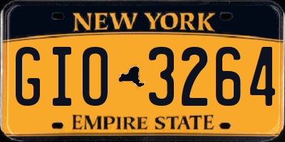 NY license plate GIO3264
