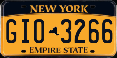 NY license plate GIO3266