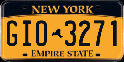 NY license plate GIO3271