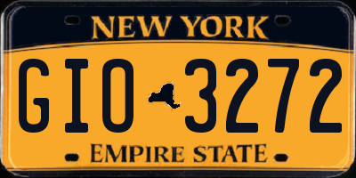 NY license plate GIO3272