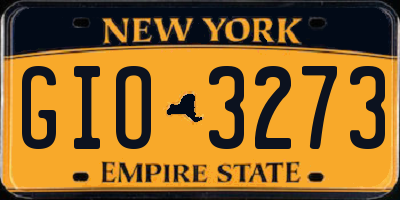 NY license plate GIO3273