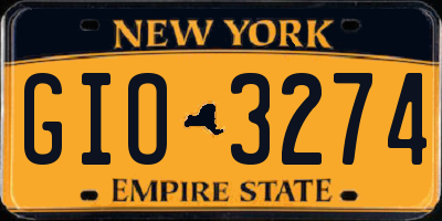 NY license plate GIO3274
