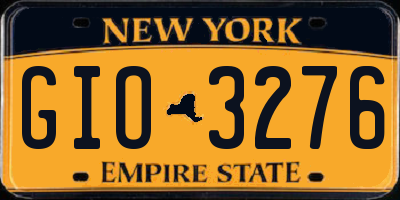 NY license plate GIO3276