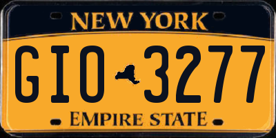 NY license plate GIO3277