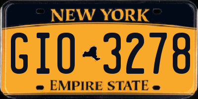 NY license plate GIO3278
