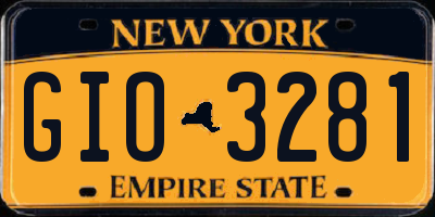 NY license plate GIO3281