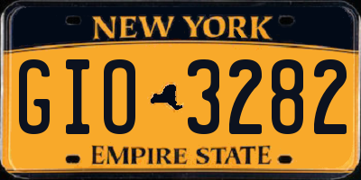 NY license plate GIO3282